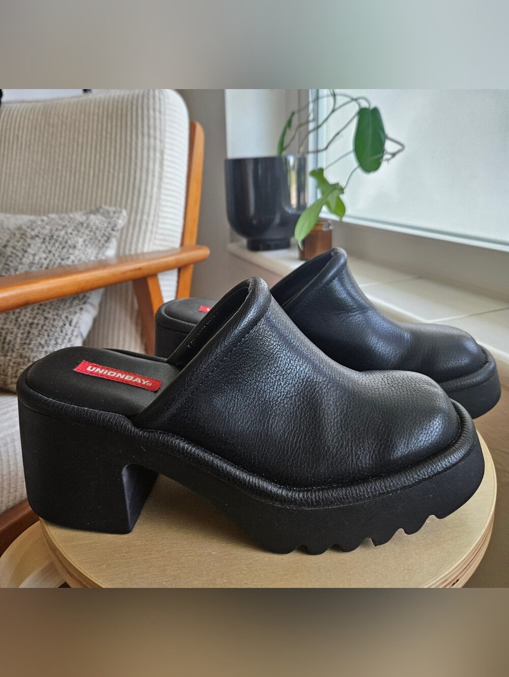 vegan black y2k grunge 90s chunky heels goth boho indie urban slide mule